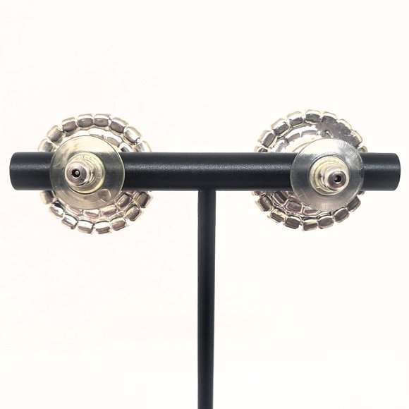 Large Iridescent Silver Cubic Zirconia Earrings - Picture 8 of 9